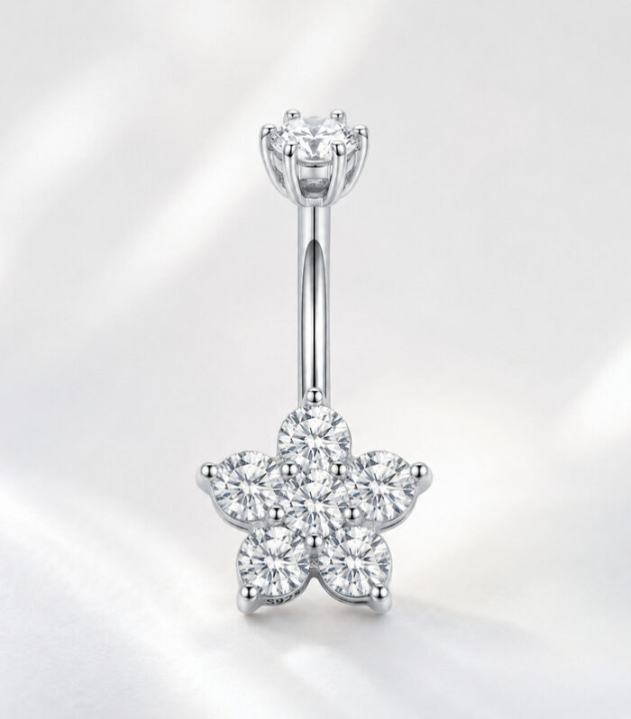 Crystal Flower Belly Ring