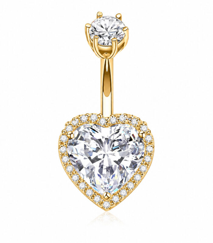 Classic Heart Halo Belly Ring