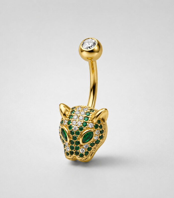 Green Leopard Belly Ring