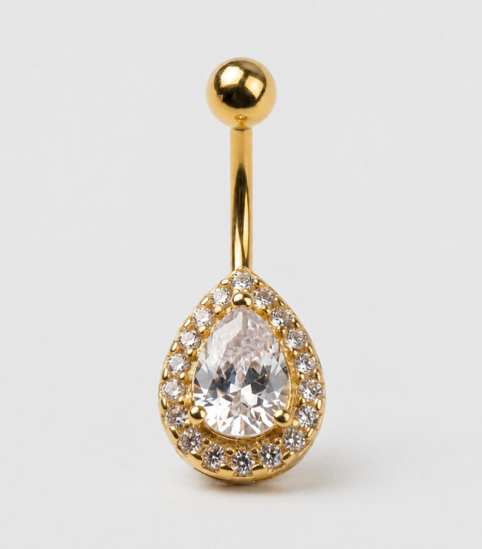 Teardrop Halo Belly Ring