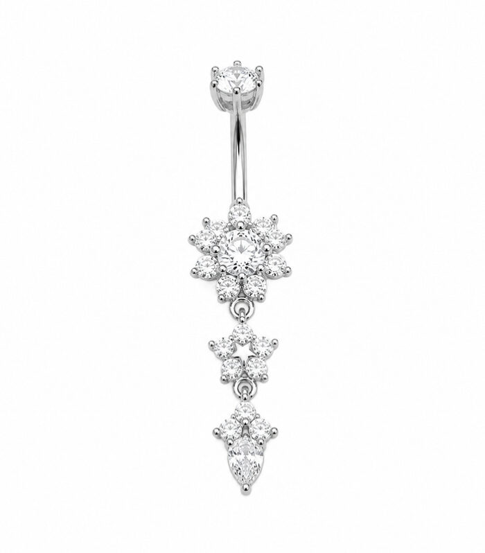 Dangling Star Cascade Belly Ring