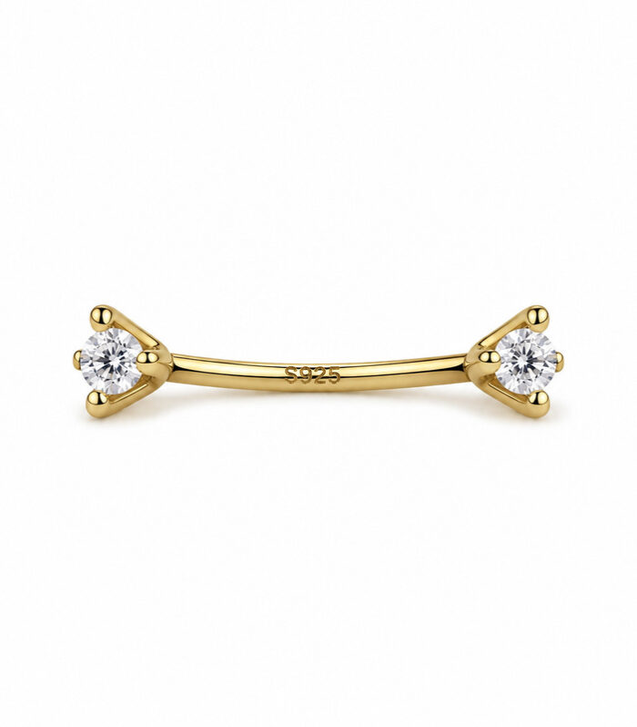 Gold Heart-End Industrial Barbell