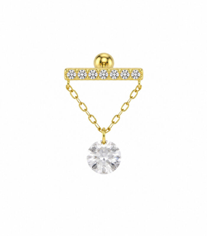 Gold Triangle Chain Dangle Labret