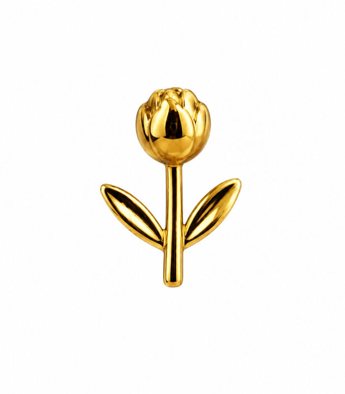 Gold Tulip Flower Stud