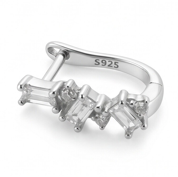 Baguette Crystal Huggie Earring