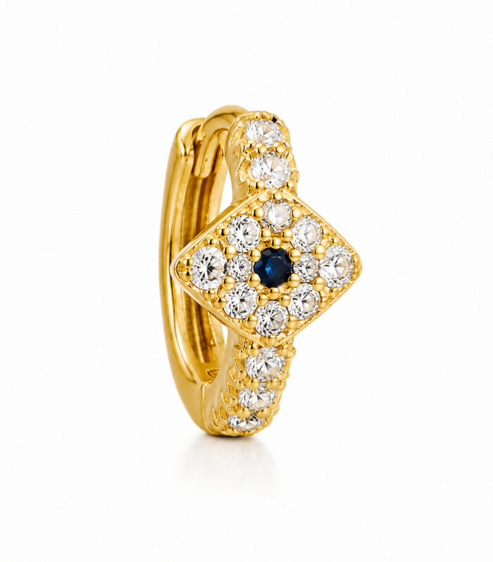 Gold Evil Eye Huggie Hoop