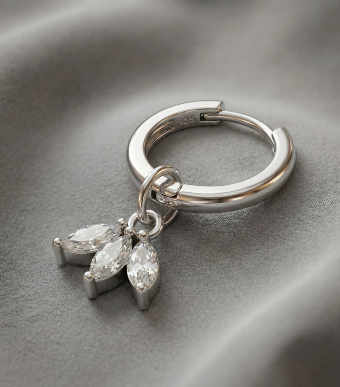 Three Marquise Charm Hoop Ring