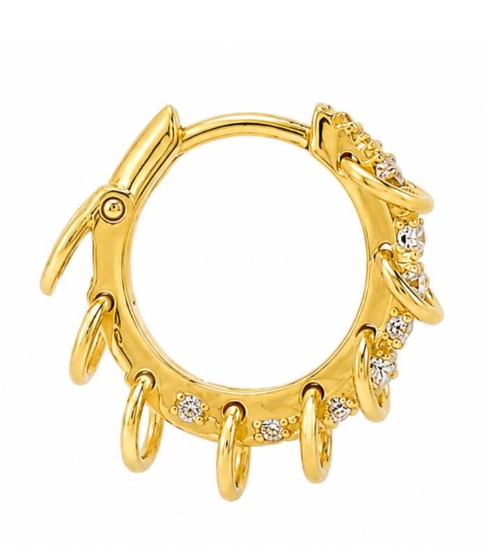 Loop Charm Hoop — Gold Plated