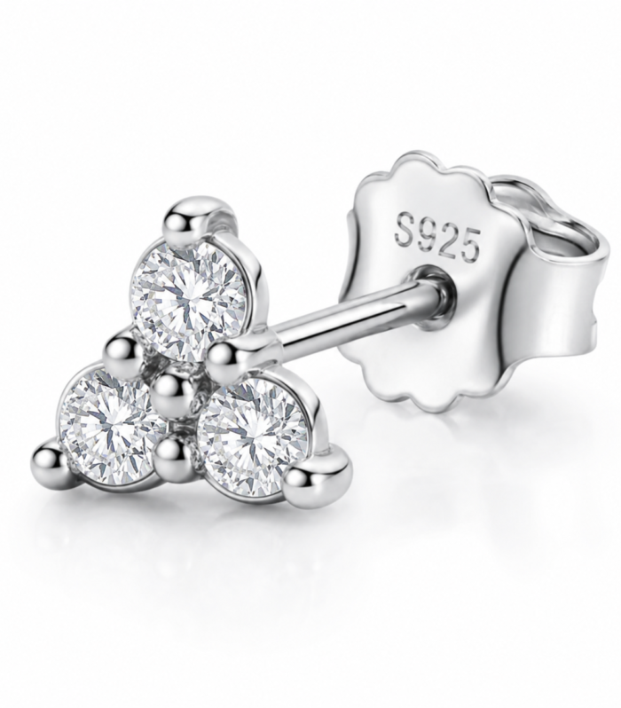 Mini Trio Stud — Silver
