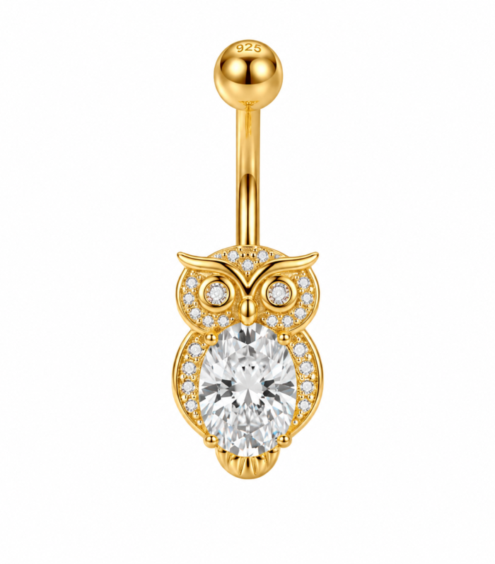 Owl Belly Ring — Gold Plated