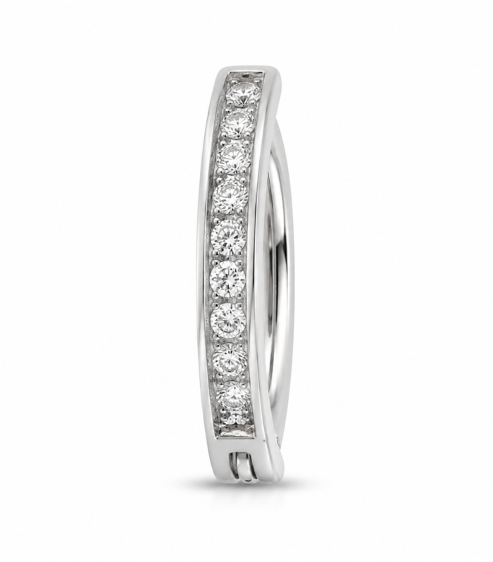 Pave Hinged Clicker — Silver