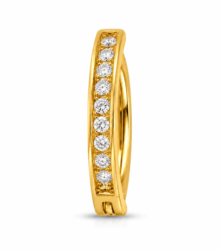 Pave Hinged Clicker — Gold Plated