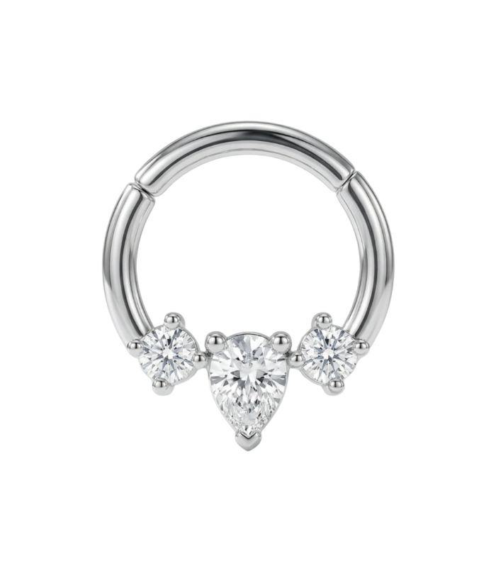 Pear Trio Septum Clicker — Silver