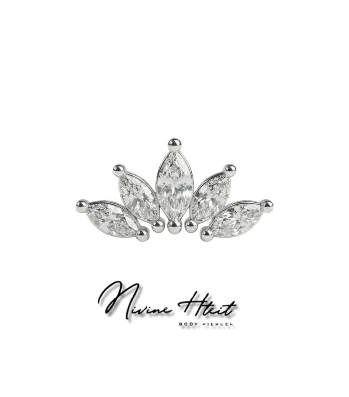 Marquise Crown Stud (pear sides) — Silver