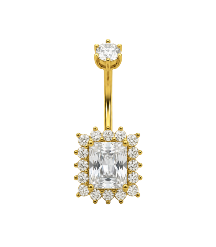 Radiant Halo Belly Ring — Gold Plated