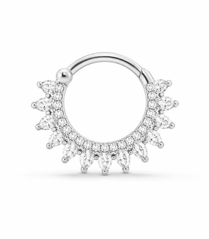 Marquise Fan Septum Clicker — Silver