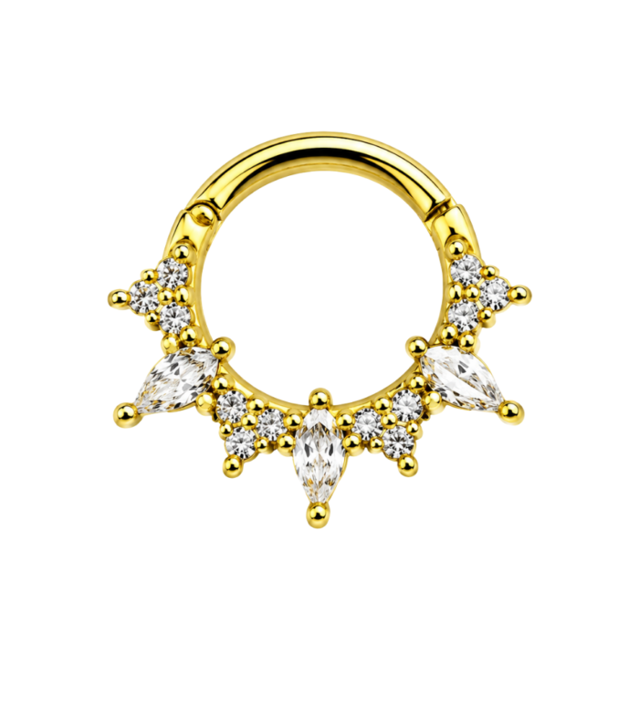 Pear Spike Septum Clicker — Gold Plated