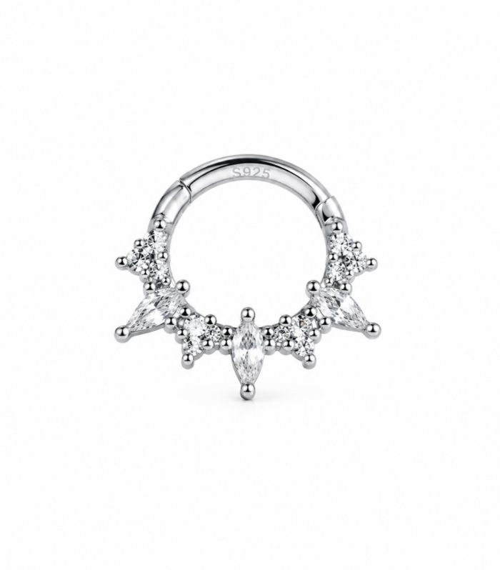 Pear Spike Septum Clicker — Silver
