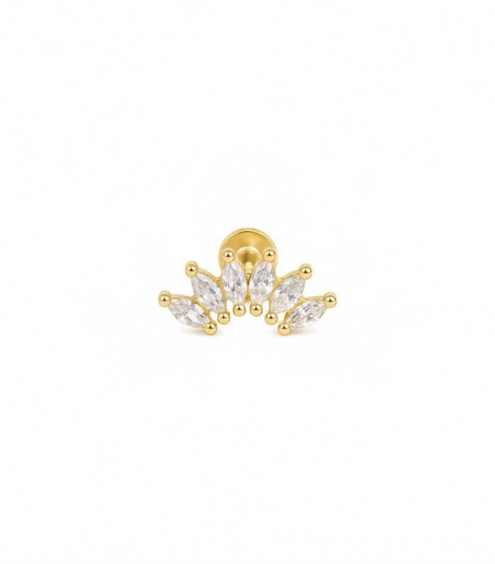 Marquise Crown Climber Labret — Gold Plated