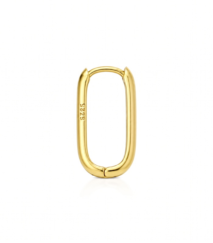 Plain Oval Hoop — Gold Plated