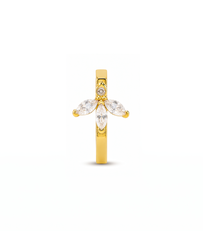 Bee Hexagon Hoop — Gold Plated