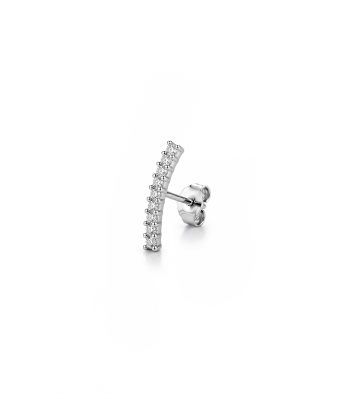 Curved Pave Bar Climber — Silver