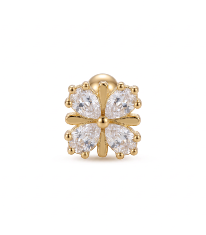 Clover Cartilage Stud — Gold Plated