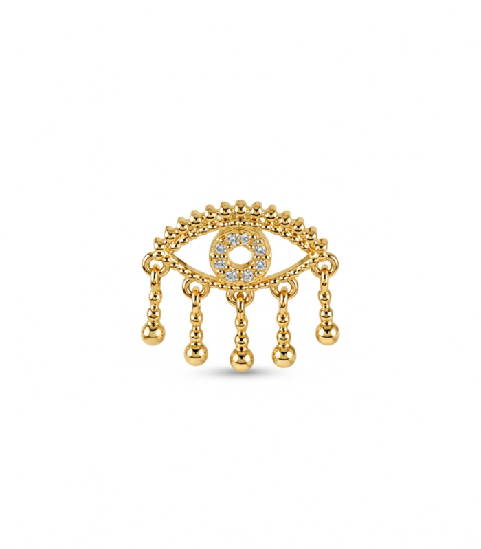 Evil Eye Dangle Stud — Gold Plated