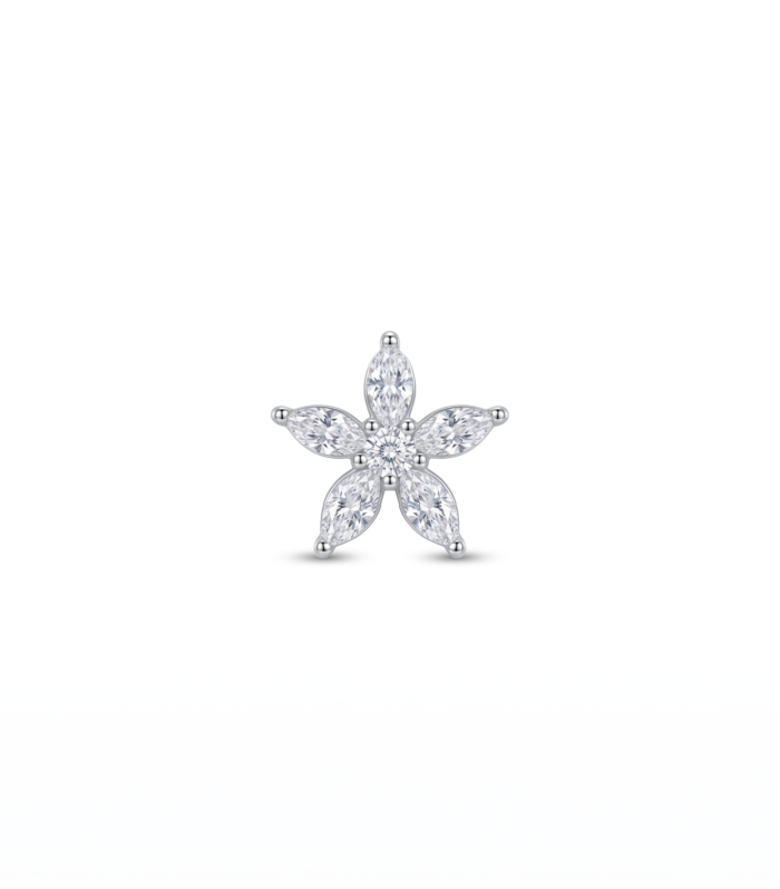 Five-Marquise Star Stud — Silver