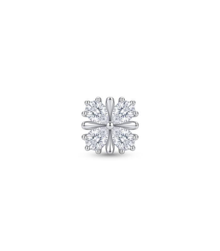 Clover Cartilage Stud — Silver