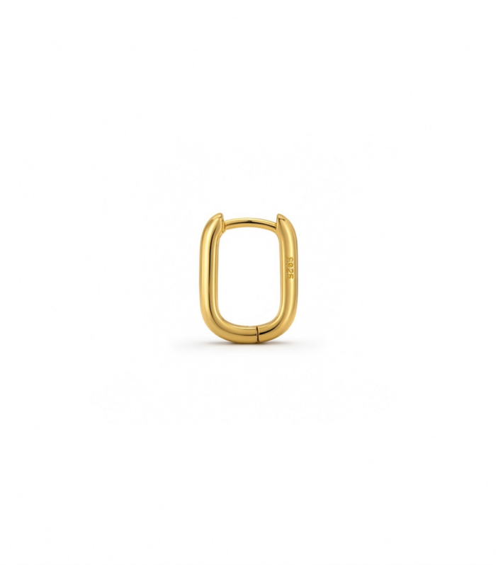 Plain Square U-Hoop — Gold Plated