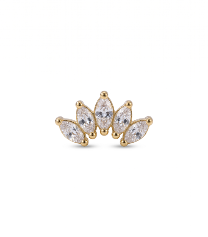 Marquise Crown Climber Stud — Gold Plated