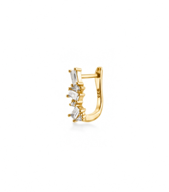 Baguette Huggie Hoop — Gold Plated