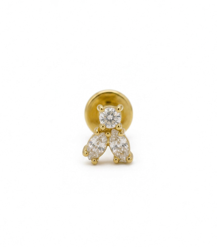 Marquise Cluster Labret — Gold Plated
