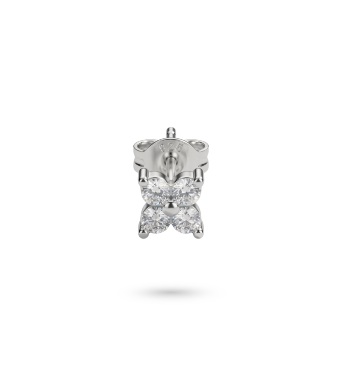 Marquise Quad Clover Stud — Silver