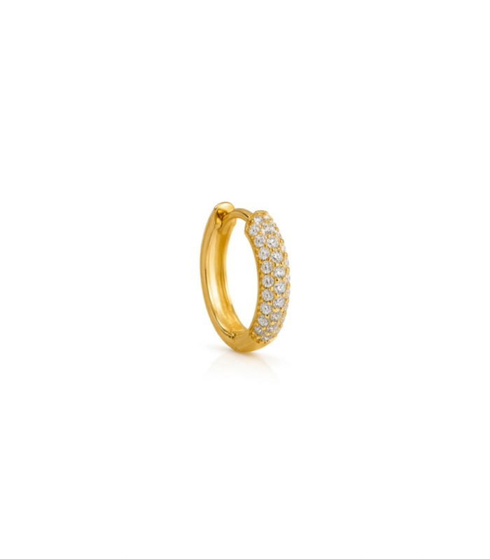 Pave Dome Huggie — Gold Plated