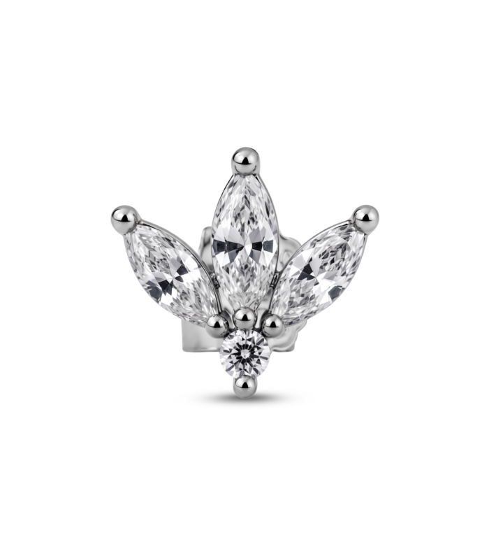 Marquise Crown Stud (3-size) — Silver