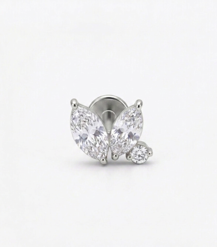 Marquise Duo Round Labret — Silver