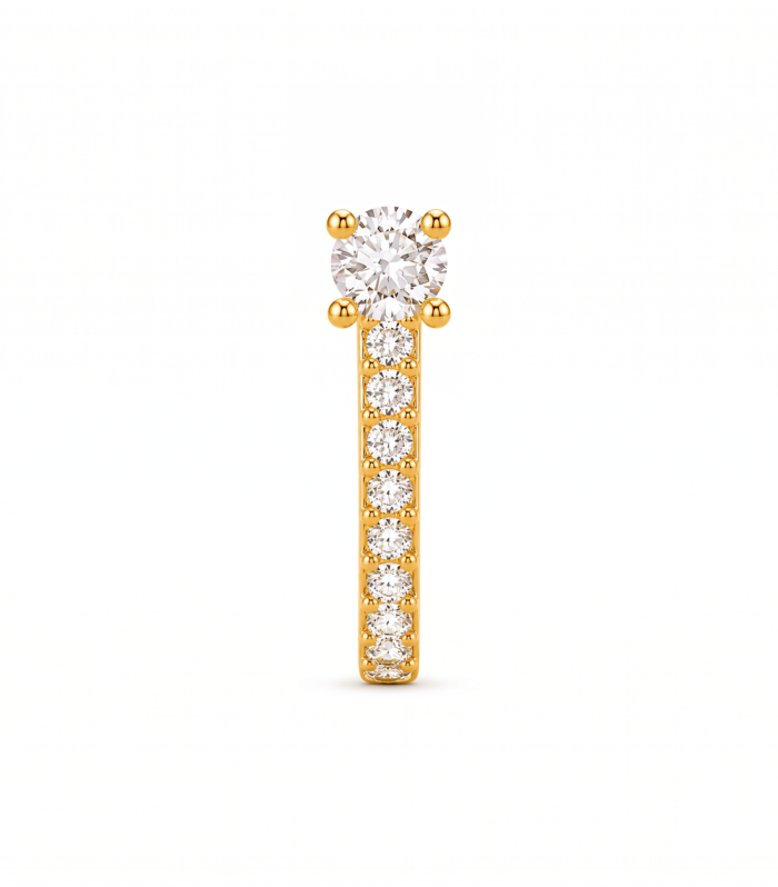 Pave Huggie Hoop (single row) — Gold Plated